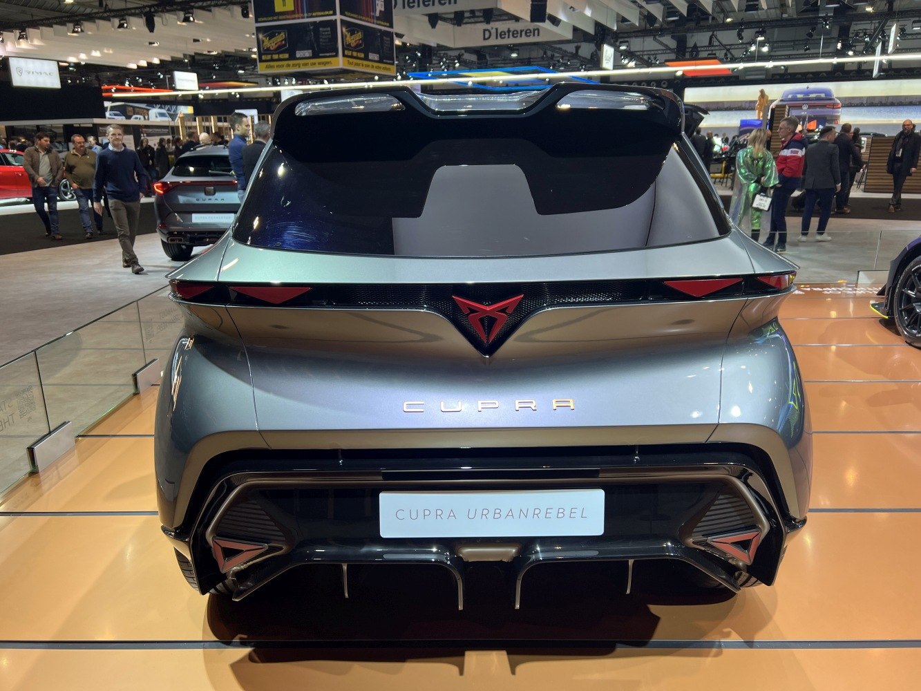 Futuristic rear design with distinctive lighting and aerodynamic elements.