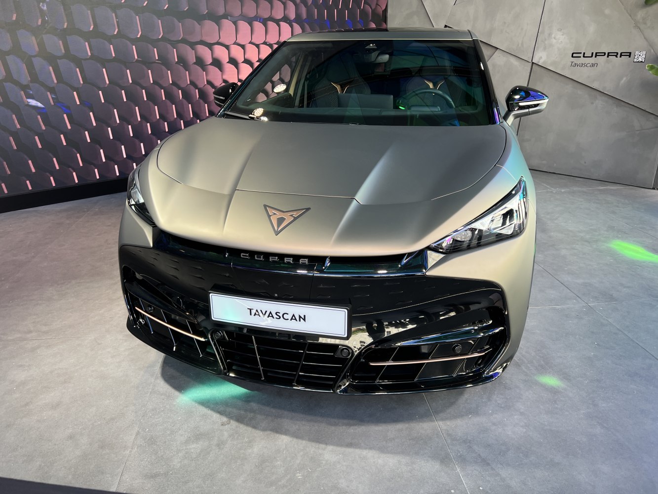 Front fascia with aggressive grille and LED headlights