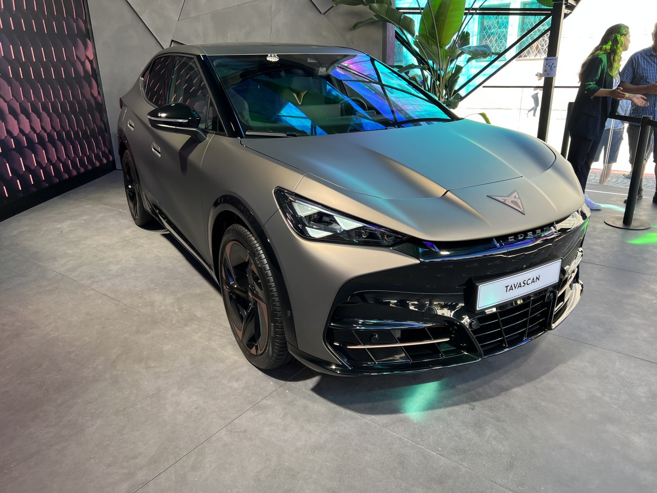 Sleek front design with sharp LED headlights and matte paint finish