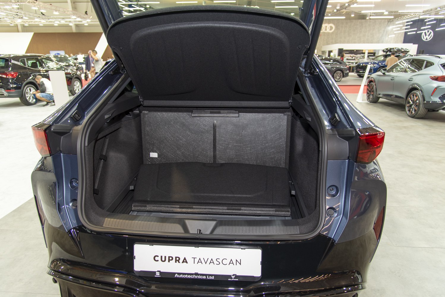Spacious trunk with versatile cargo storage in a modern vehicle.