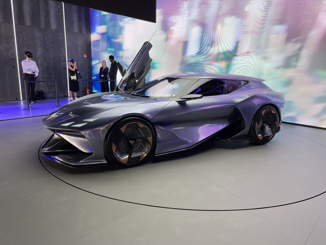 Futuristic gullwing doors and aerodynamic sleek body design