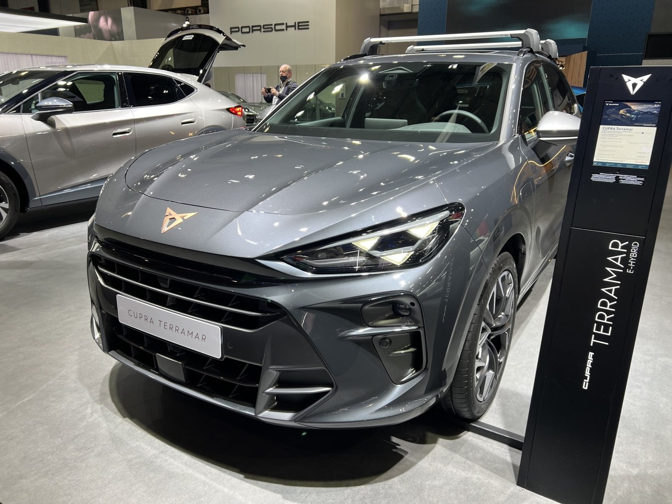 Sporty front view with LED headlights and aggressive grille