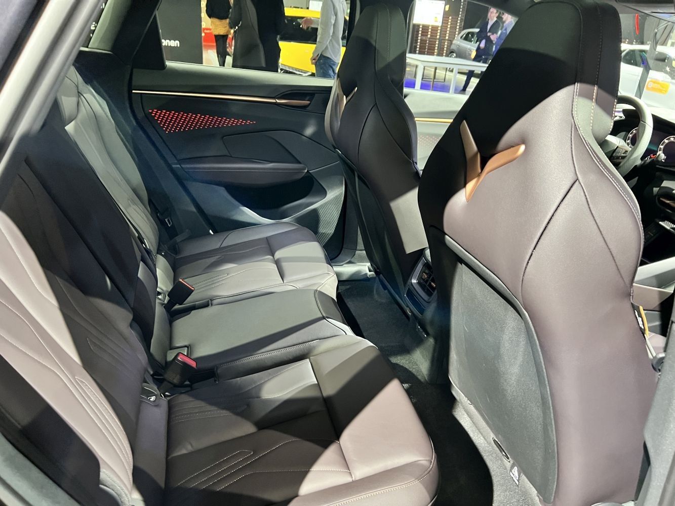 Rear seating with premium leather upholstery and modern design