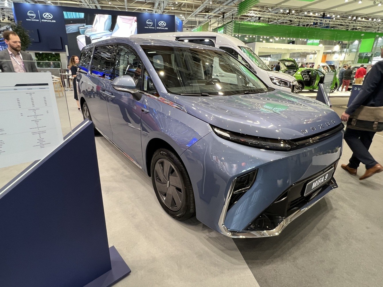 Sleek minivan front with LED headlights and aerodynamic design