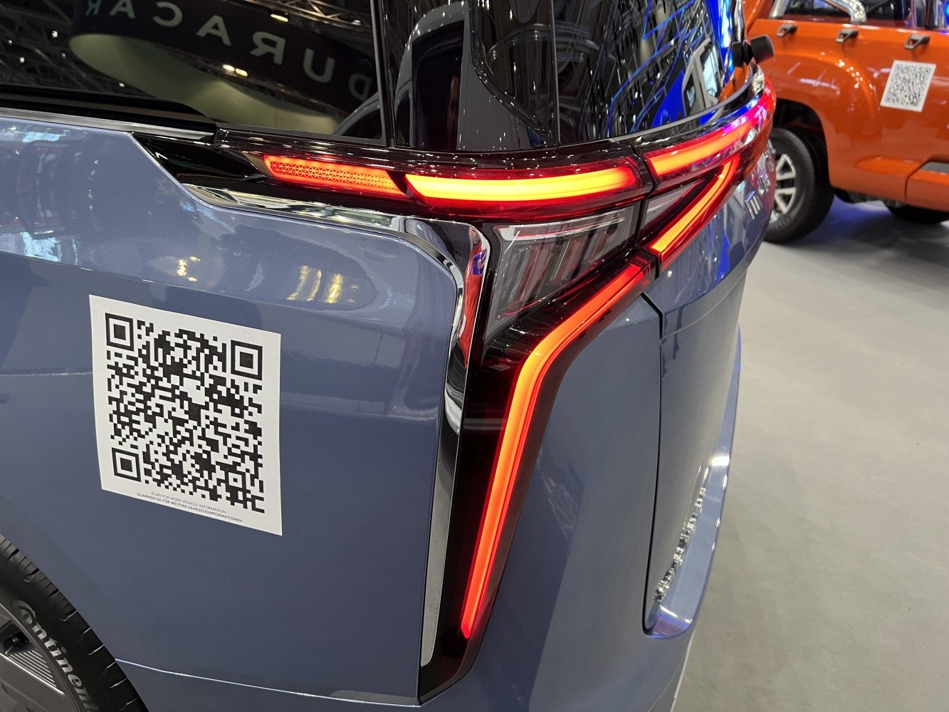 Close-up of rear LED tail light with unique shape