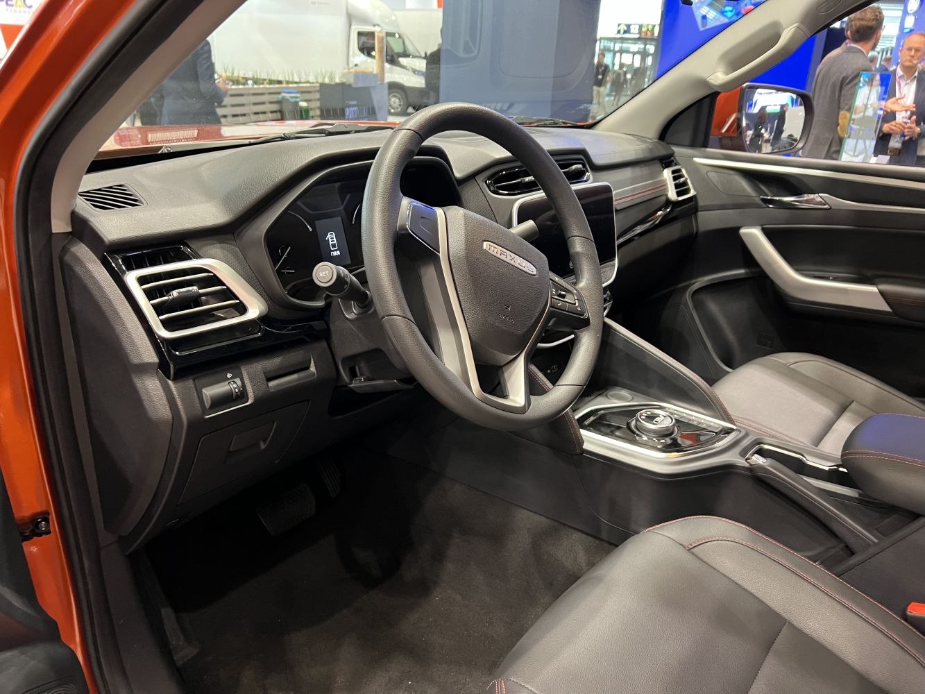 Modern dashboard with digital display and multifunction steering wheel