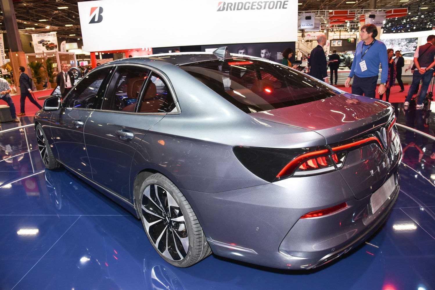 High-angle rear and side view with LED tail lights and alloy wheels
