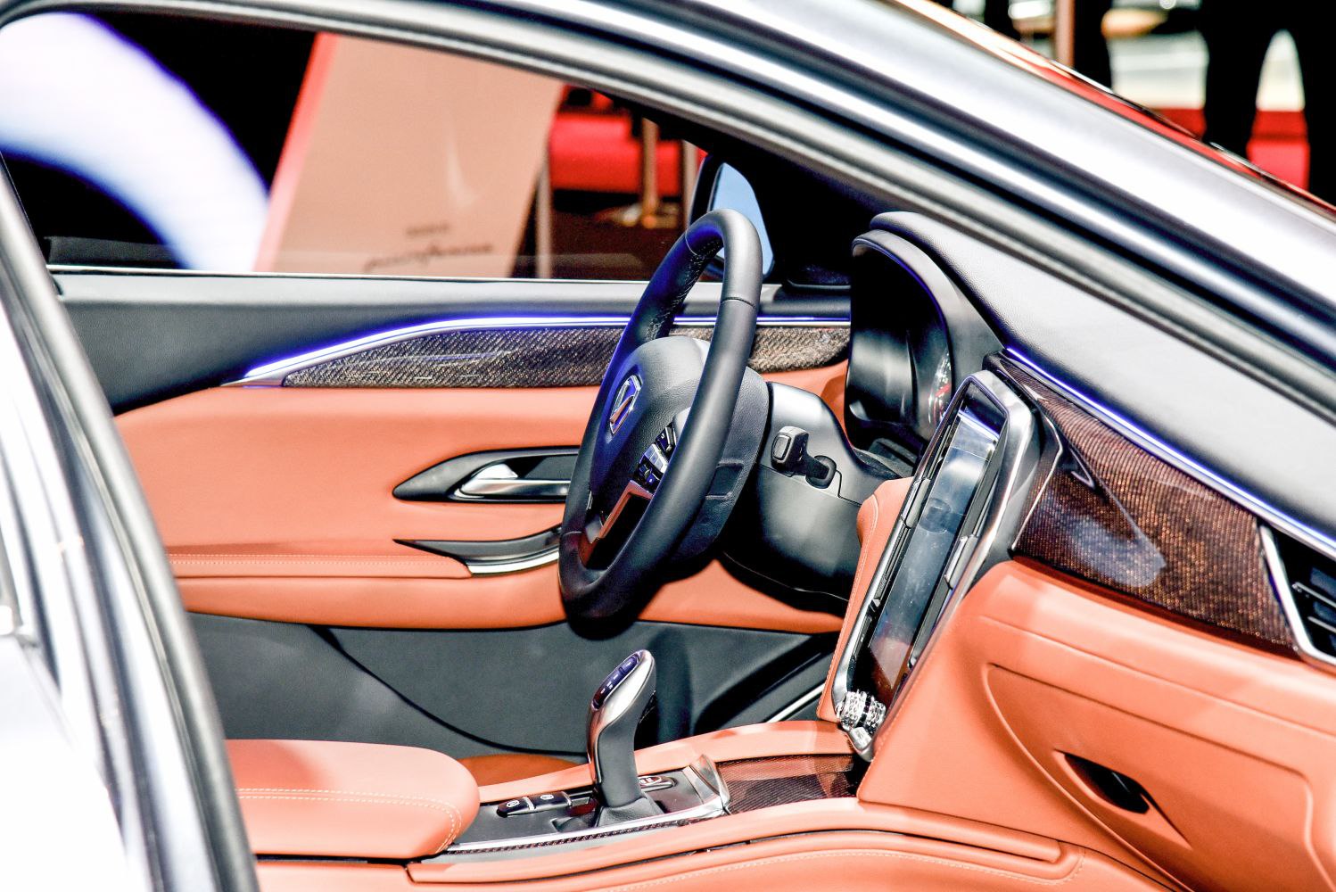 Modern digital dashboard and premium leather seats