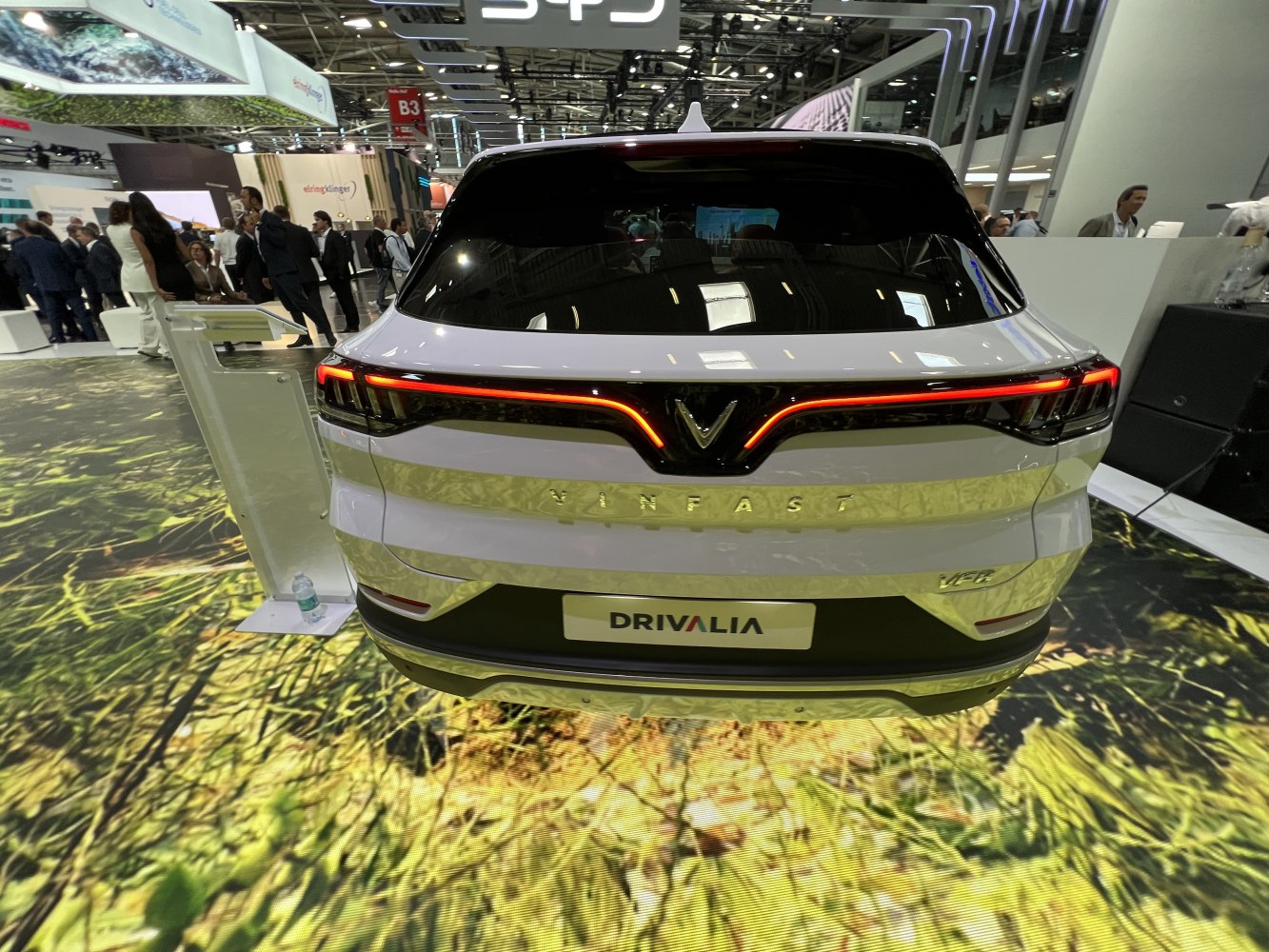 Rear view of SUV with LED light bar and hatchback design