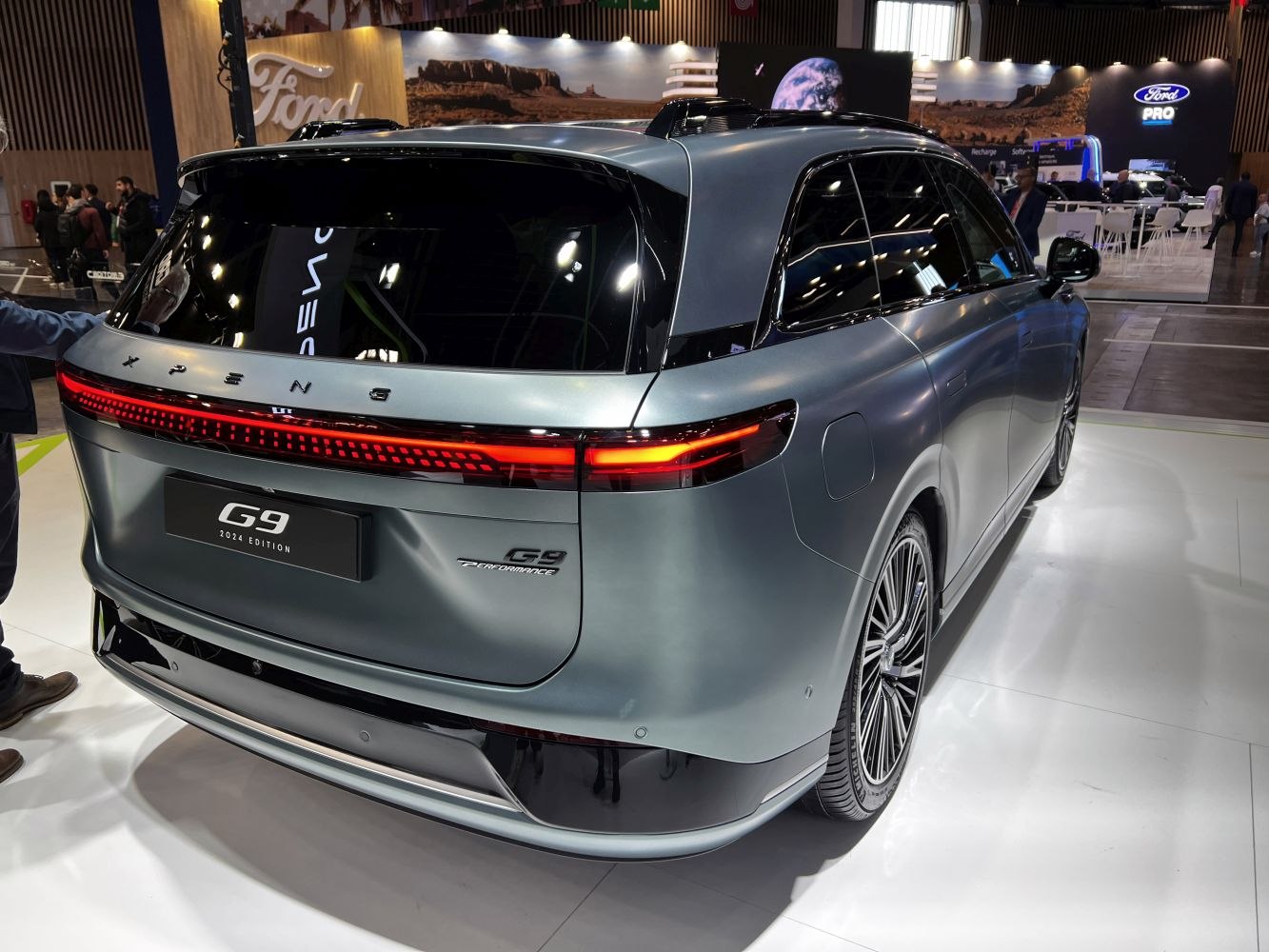 Rear view with LED tail light strip and aerodynamic SUV design