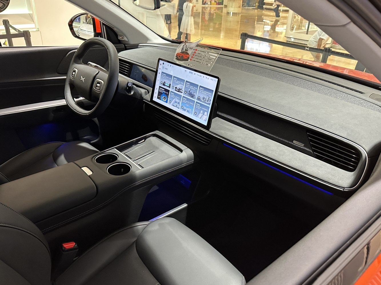 Digital touchscreen dashboard and modern car interior design