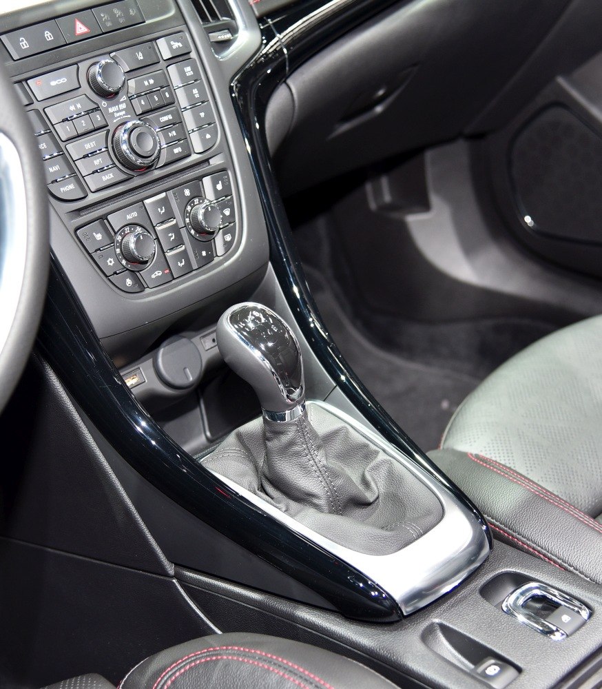 Gear shift lever and central console with climate and media controls
