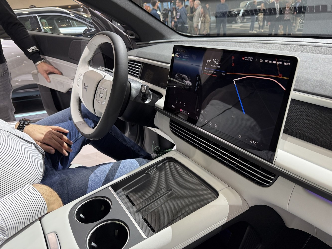 Digital infotainment screen and multifunction steering wheel with modern interior design