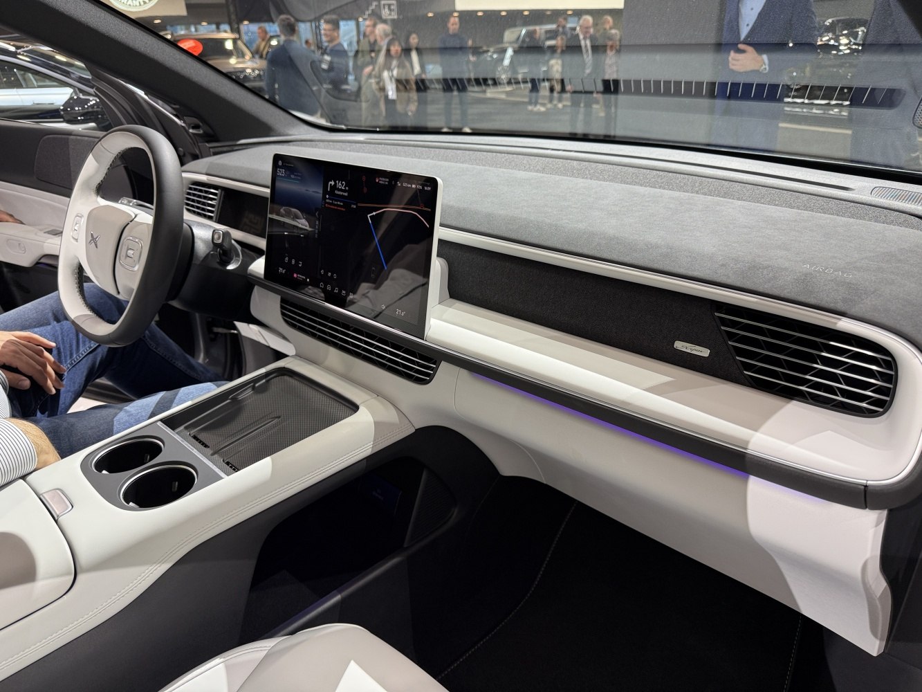 Dashboard with central touchscreen and modern minimalist design