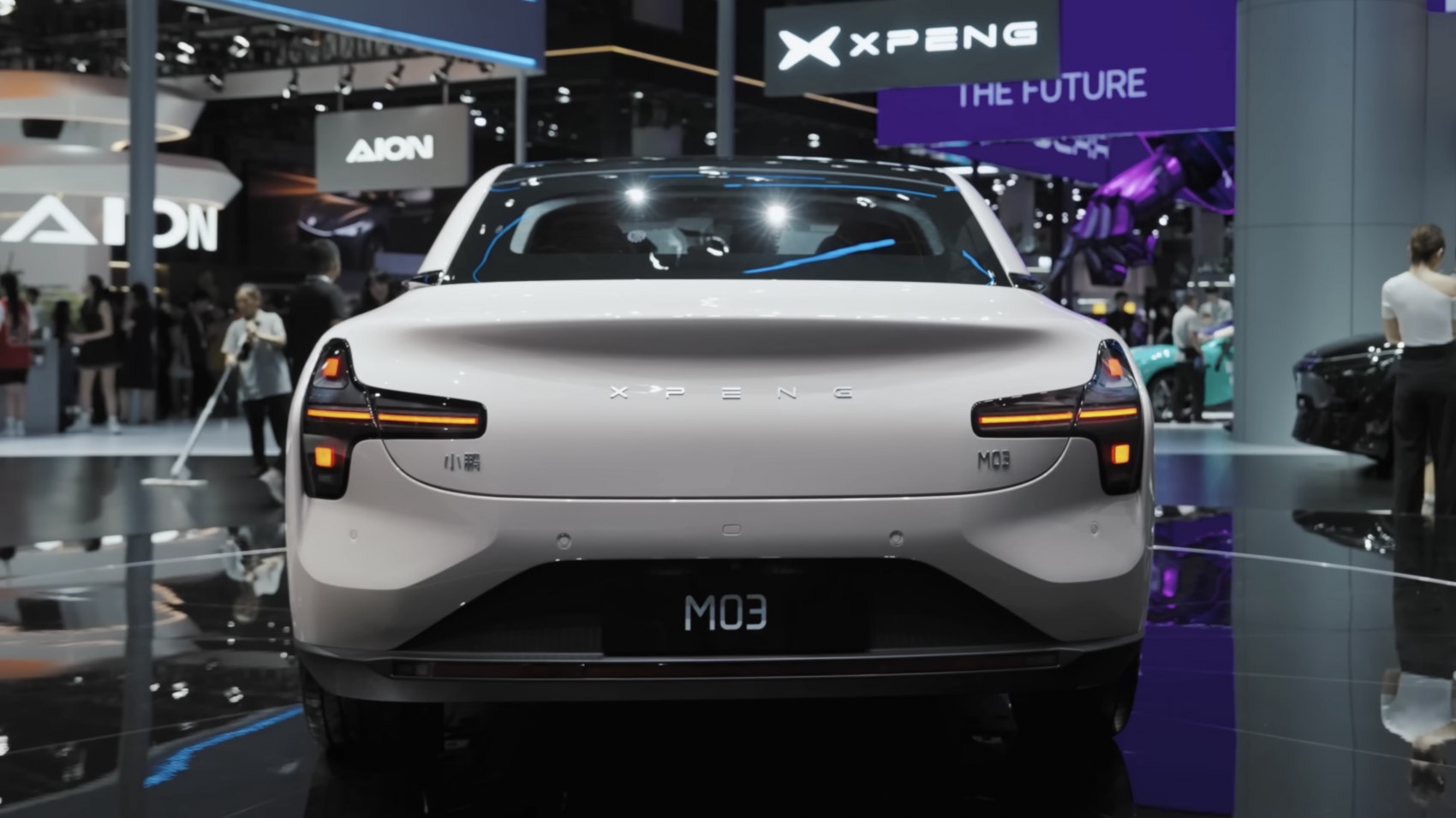 Rear view of a car with modern LED tail lights and smooth aerodynamic design