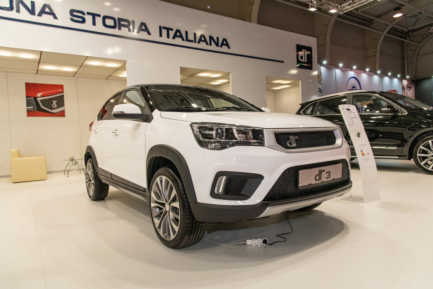 Compact SUV with LED headlights and mesh front grille