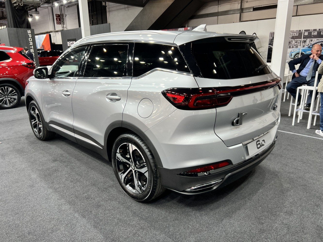 Rear and side profile of a modern SUV with distinctive taillights and alloy wheels