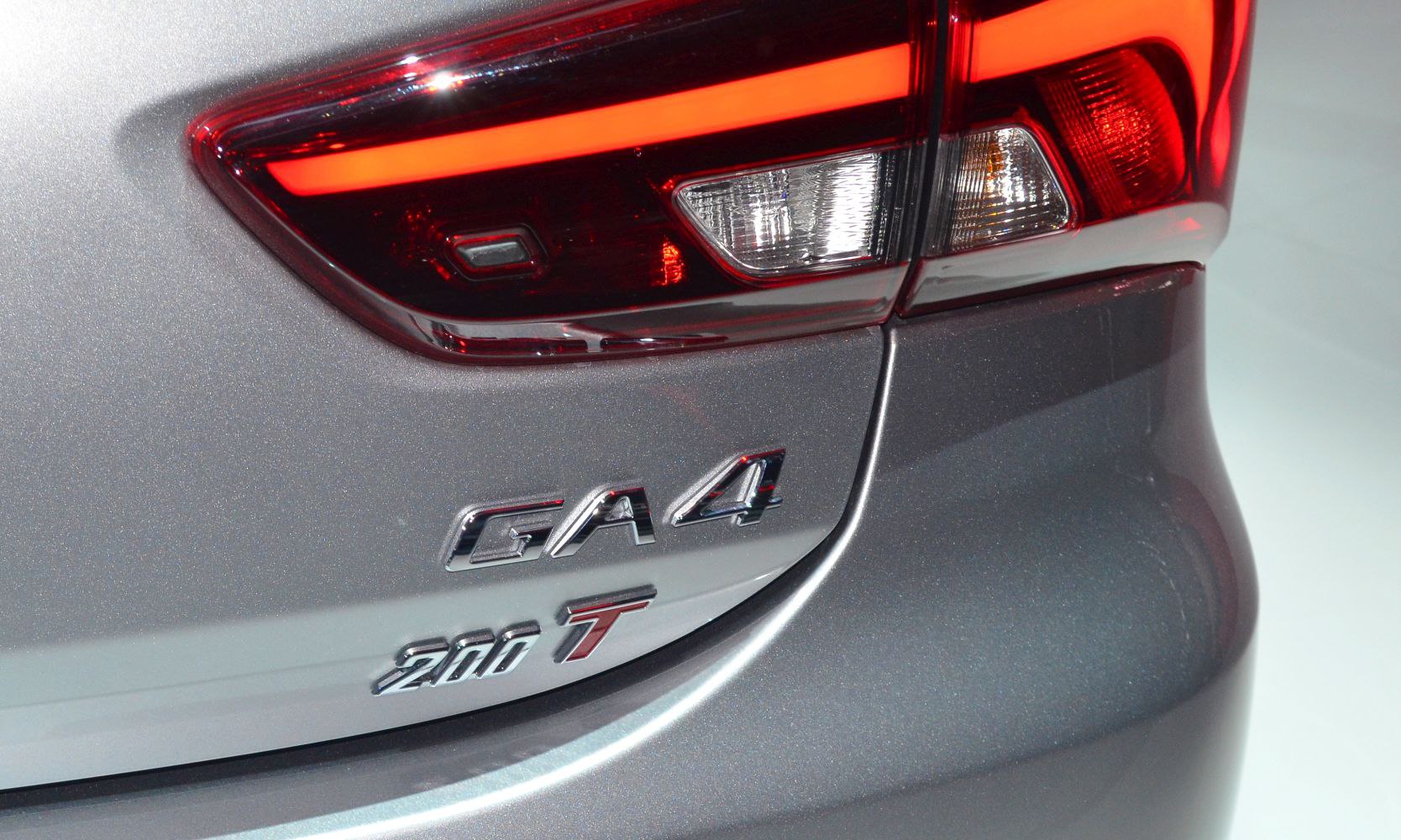 Rear tail light and GA4 200T model badge on car