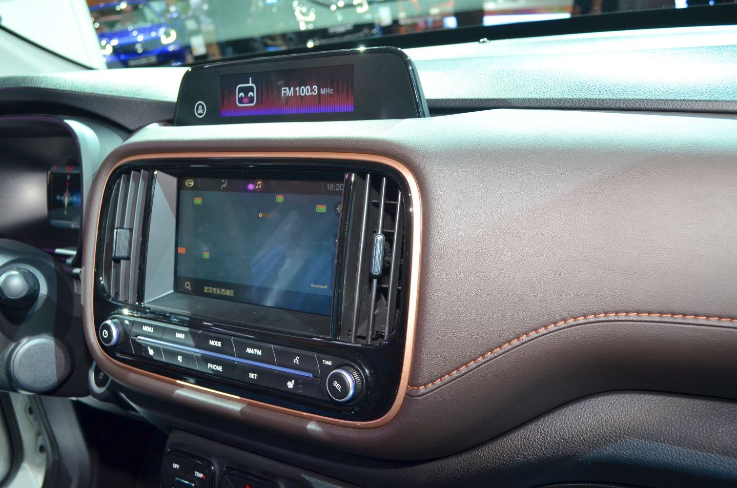 Dashboard with touchscreen infotainment and air vents