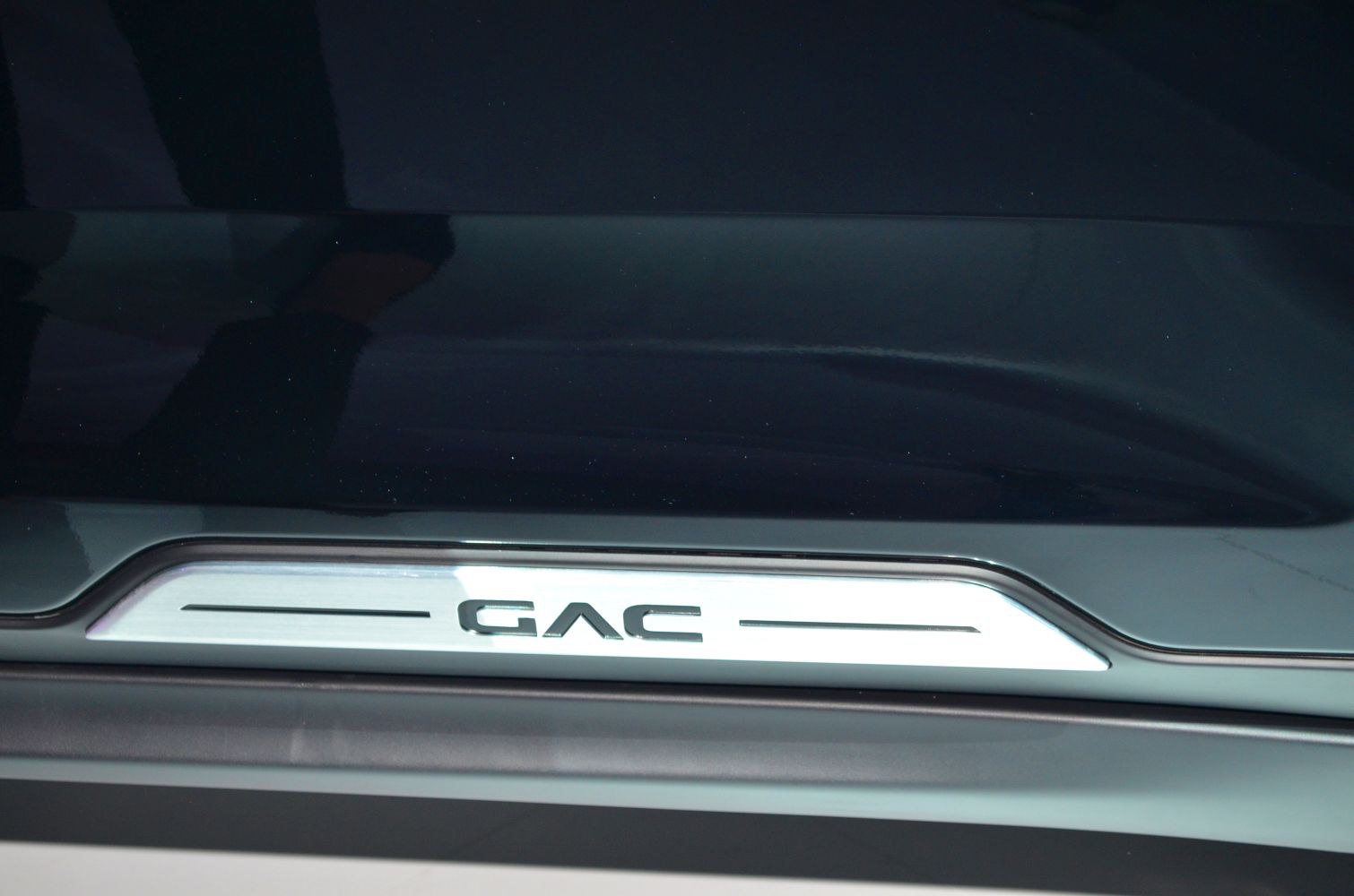 Close-up of GAC metal door sill plate trim
