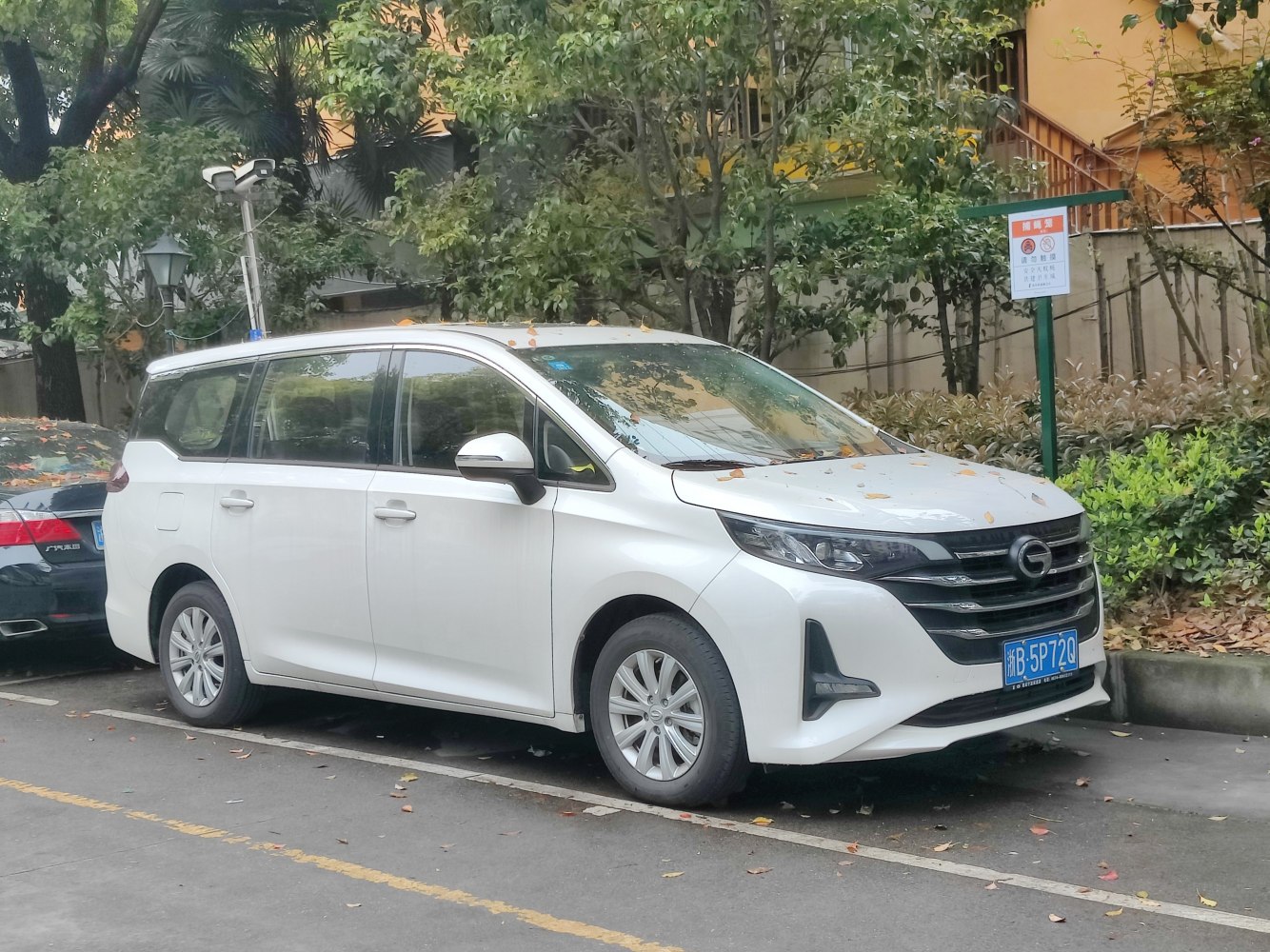 White MPV side view with sleek grille and modern headlamps