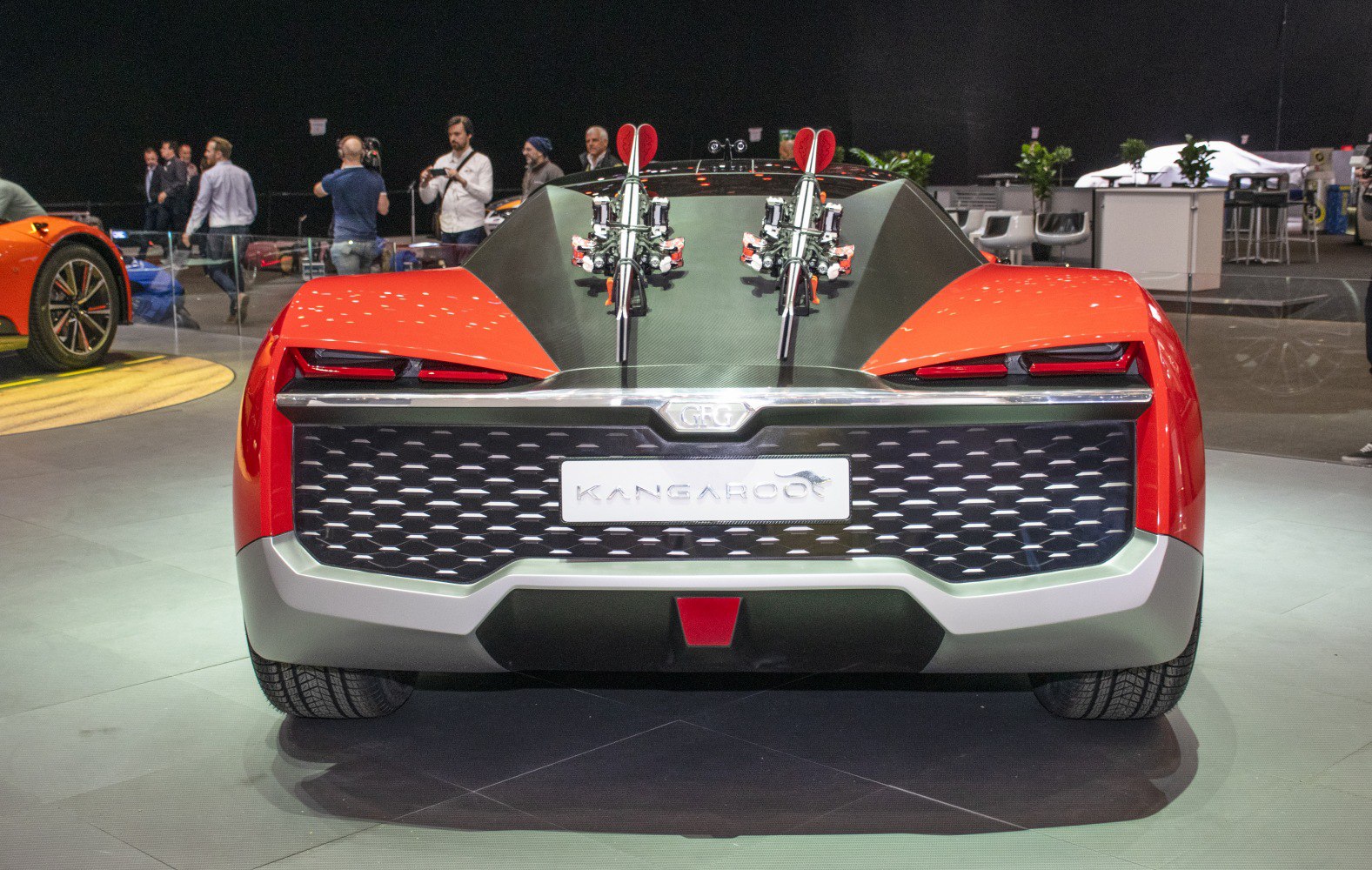 Rear view with futuristic tail lights and bold rear design