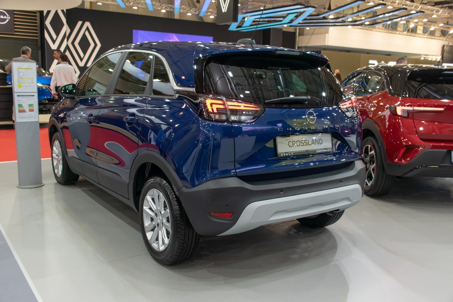 Rear view of compact SUV with distinctive tail lights and modern rear design