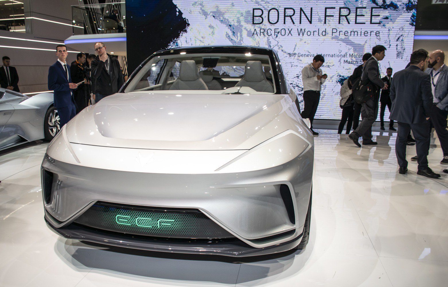 Futuristic sleek front fascia with illuminated grille and refined aerodynamic design