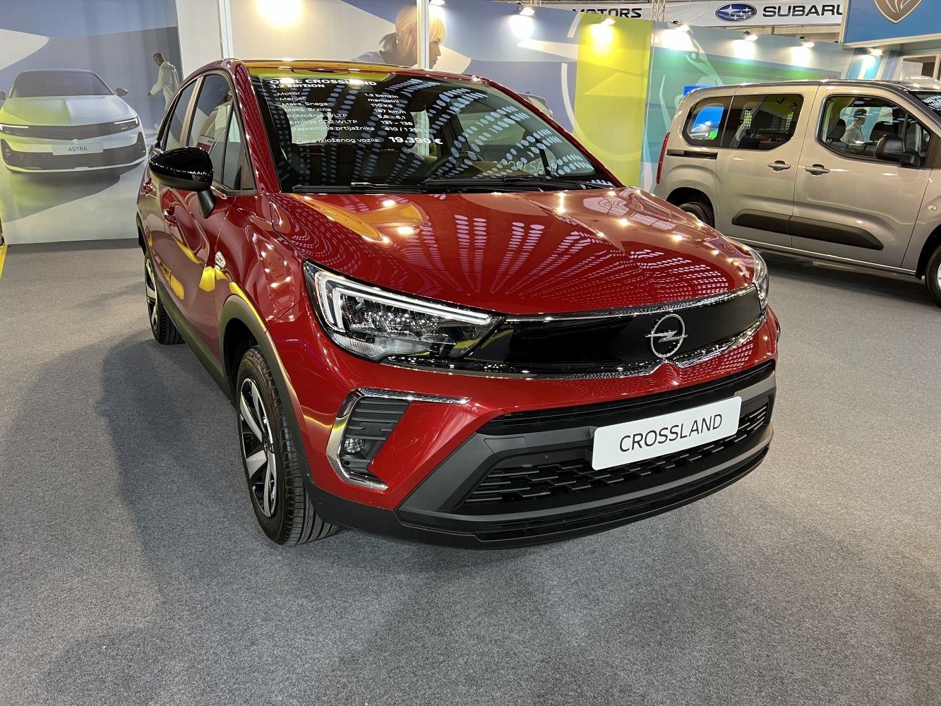 Front view with LED headlights and black grille