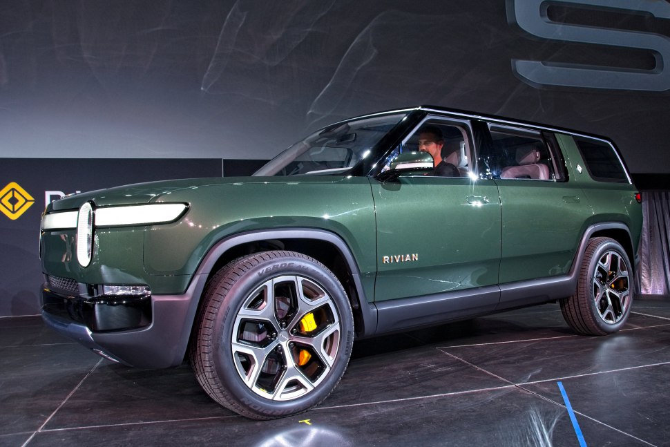Electric SUV with unique LED headlights and large alloy wheels