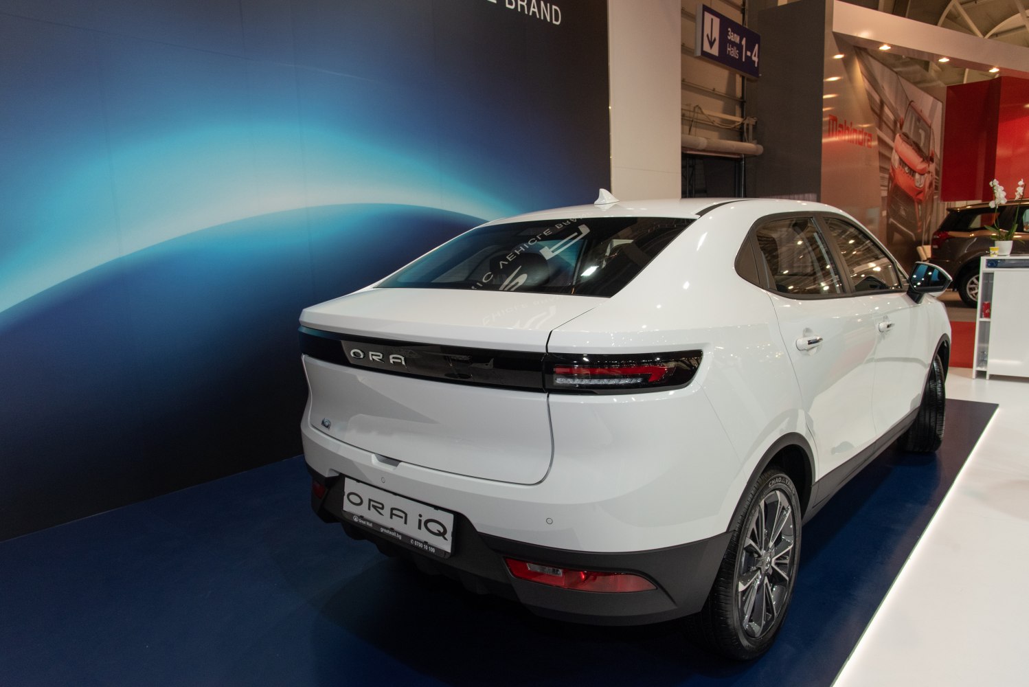 Rear view with sleek taillights and hatchback design