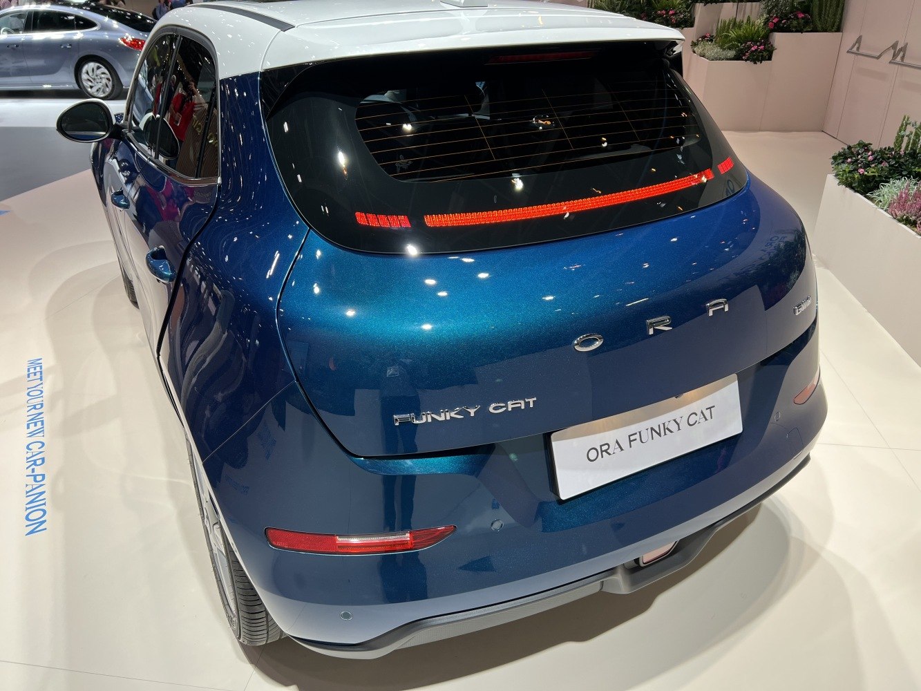 Rear view of a hatchback with sleek design and modern rear lighting