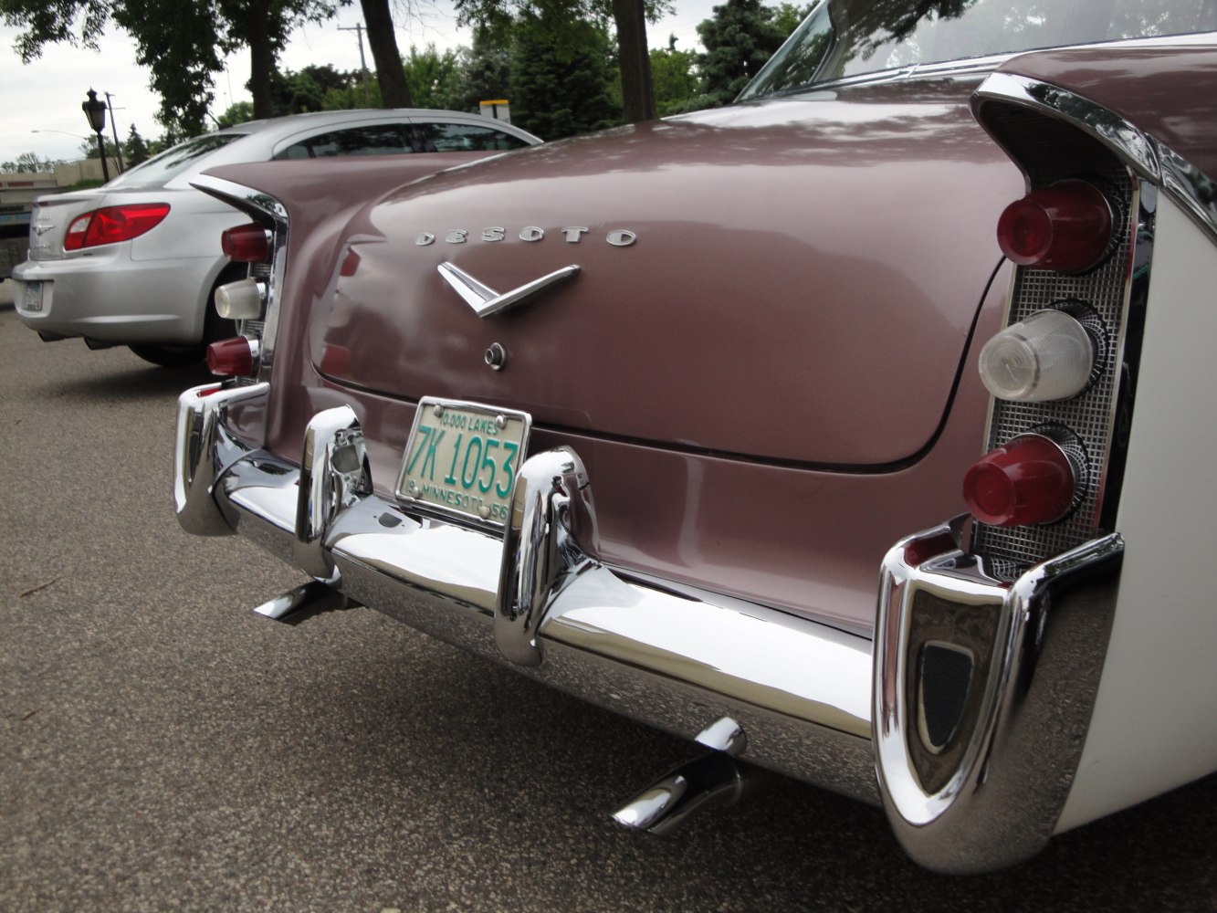 Vintage rear end with stacked taillights and chrome bumper