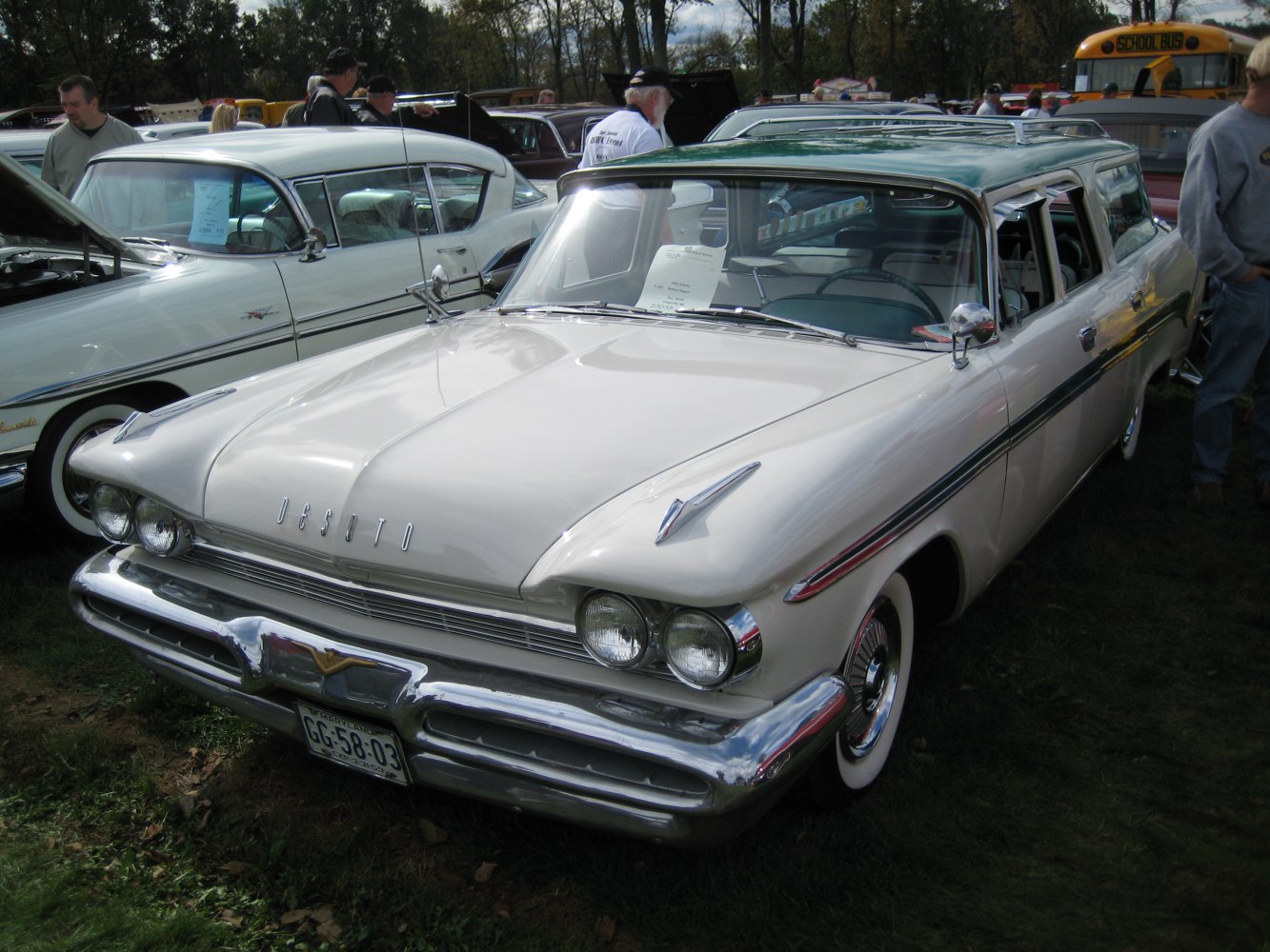 Station wagon with dual round headlights and chrome bumper