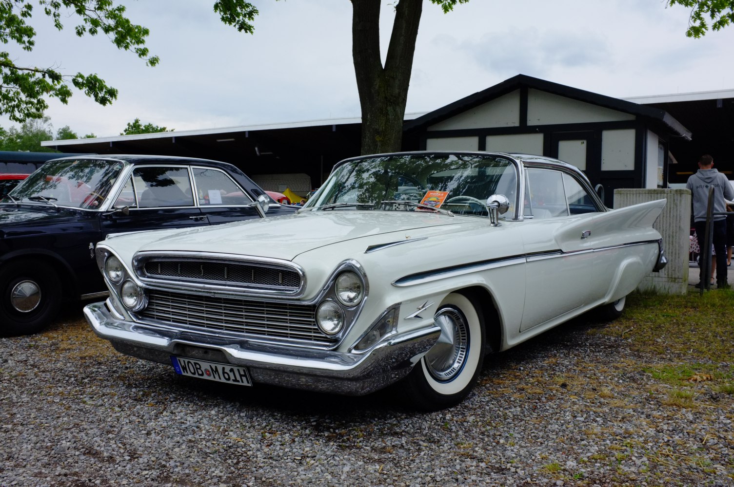 Distinctive 2-door hardtop with unique grille and bold rear tail fins