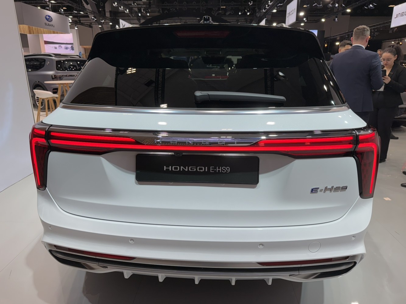 Continuous LED tail lights and rear windshield wiper with modern rear design