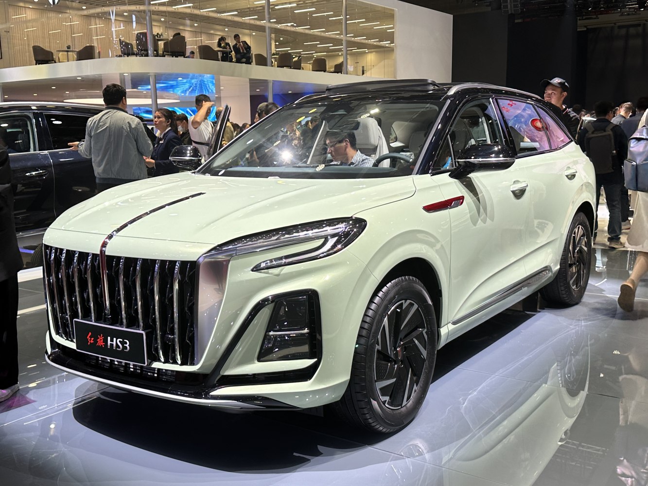 Modern SUV with vertical bar grille and sleek LED headlights