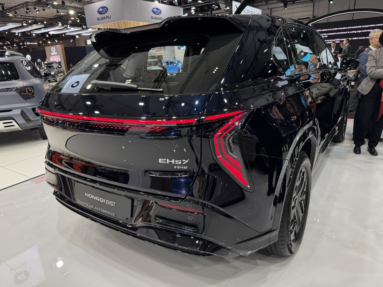 Rear design with distinctive angular LED tail lights and integrated spoiler