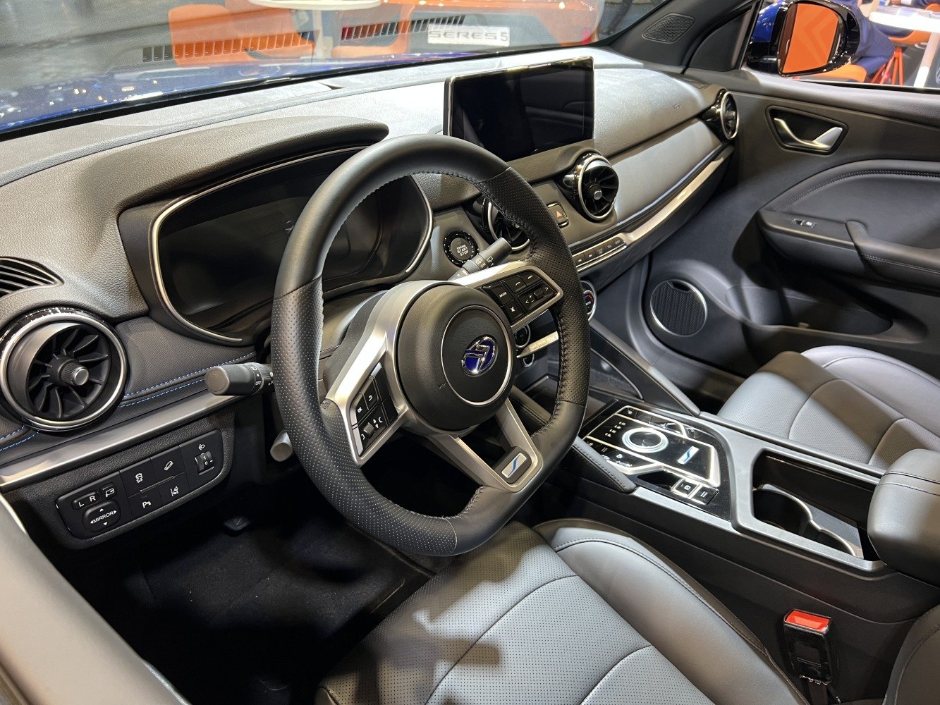 Digital dashboard and touchscreen infotainment in a modern car interior