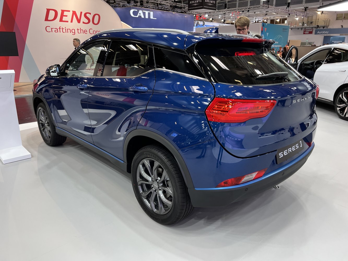 Rear and side view of SUV with sleek taillights and aerodynamic body