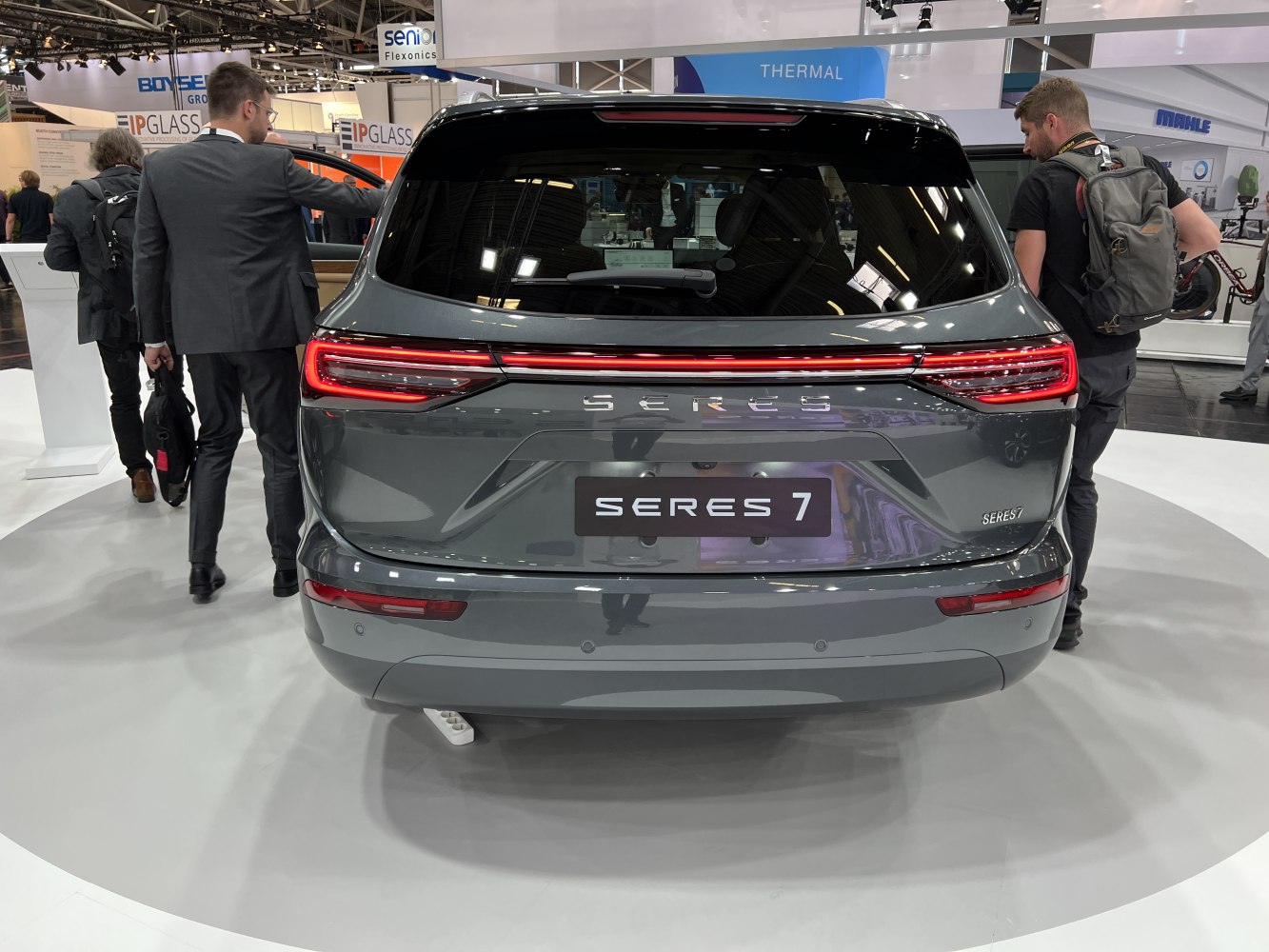 Rear of SUV with continuous LED tail light strip and rear windshield wiper