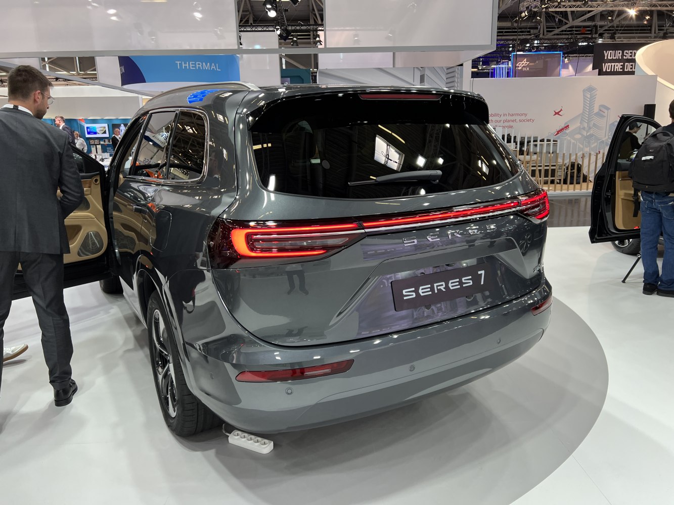 Rear view of SUV with LED tail lights and integrated light bar