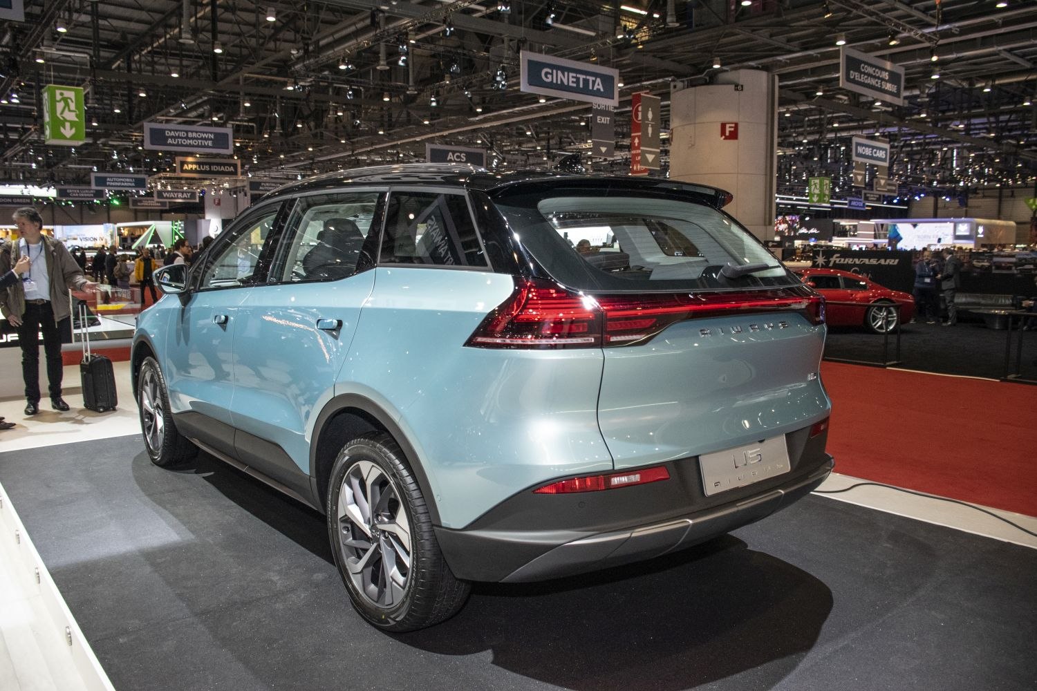 Rear design with distinctive LED tail lights on electric SUV