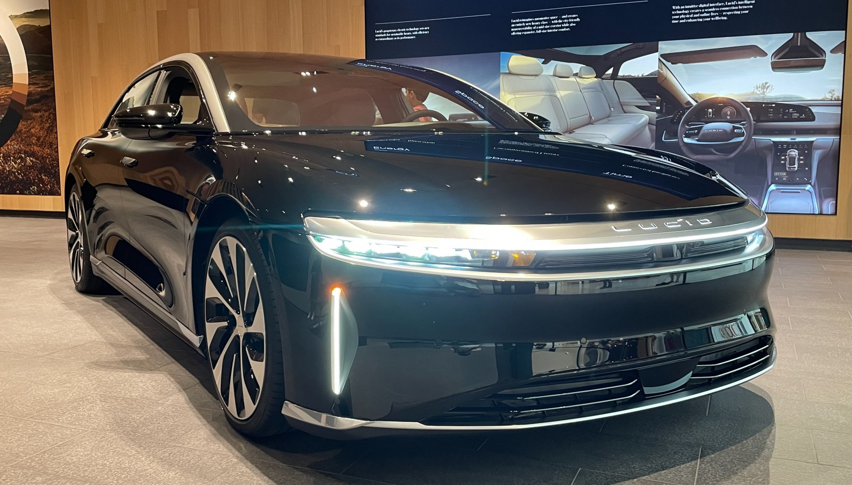 Sleek front headlights and luxurious interior showcased side by side
