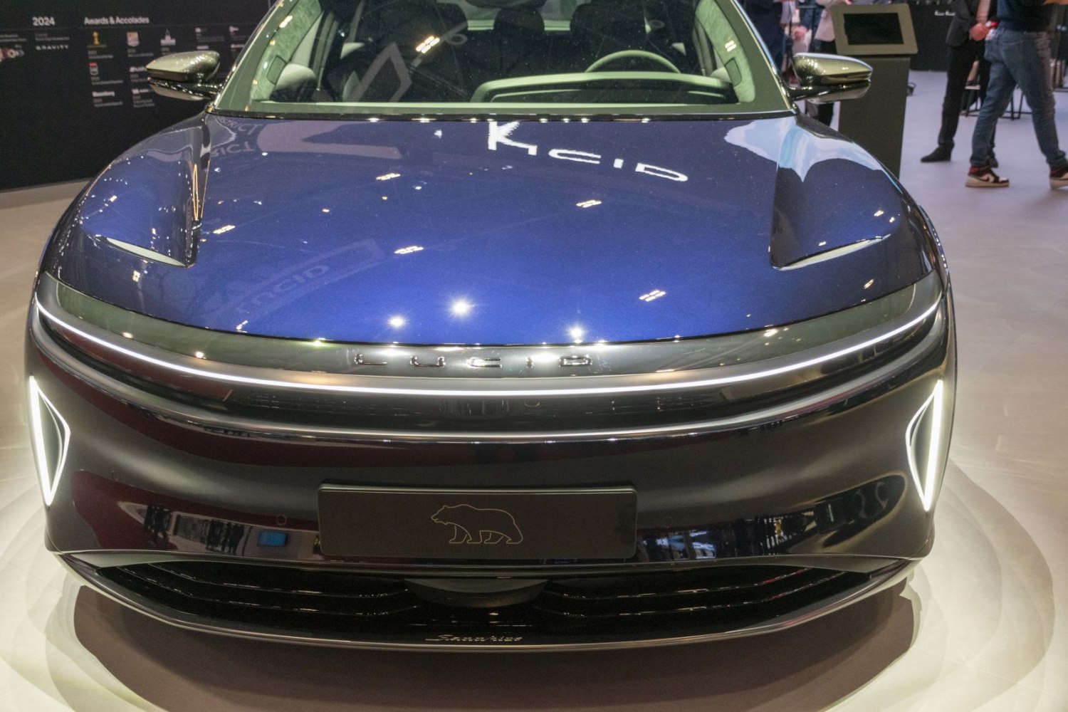Front view with sleek LED headlights and smooth hood design