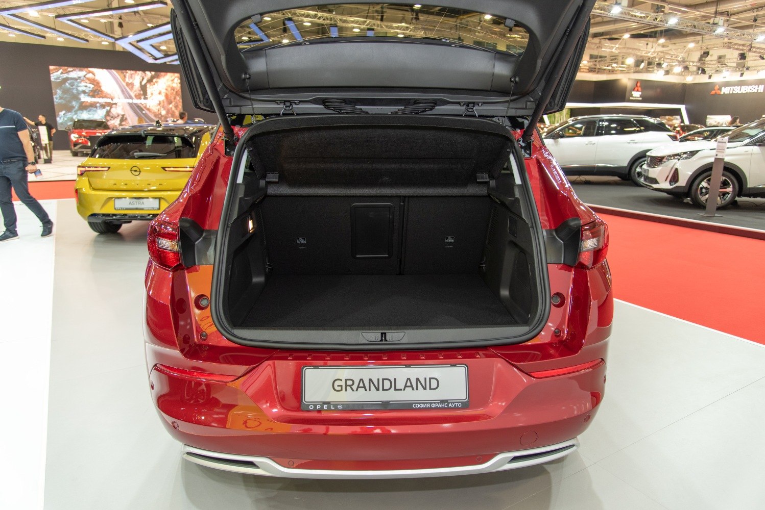 Open rear trunk with spacious cargo area