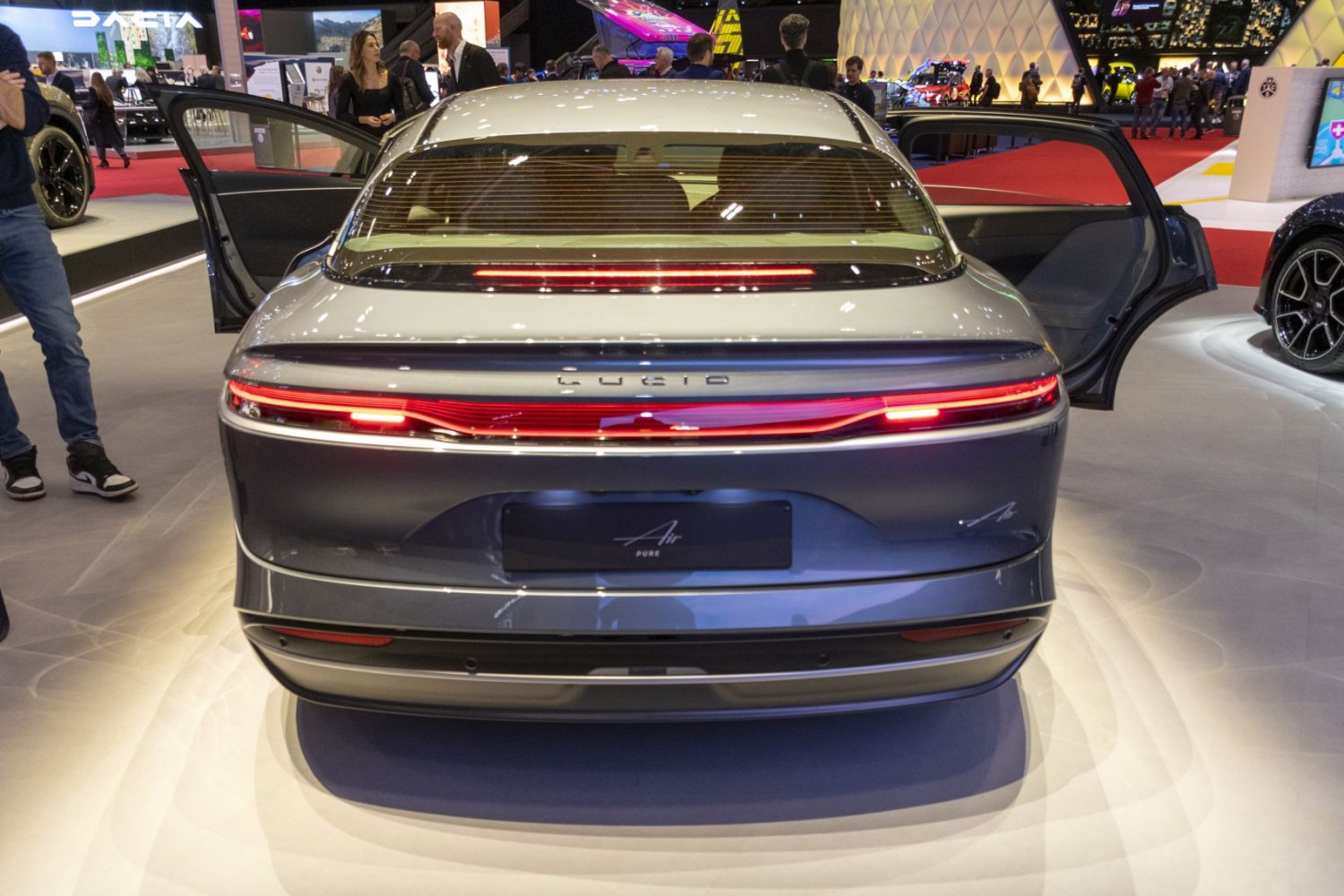 Rear view with LED tail lights and open rear doors