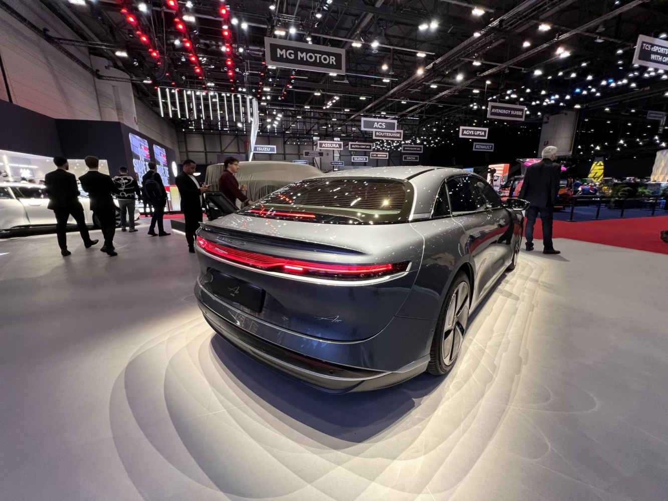 Sleek rear view with full-width LED tail light and aerodynamic design
