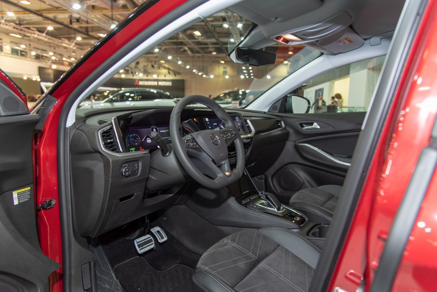 modern interior with digital dashboard and multifunction steering wheel