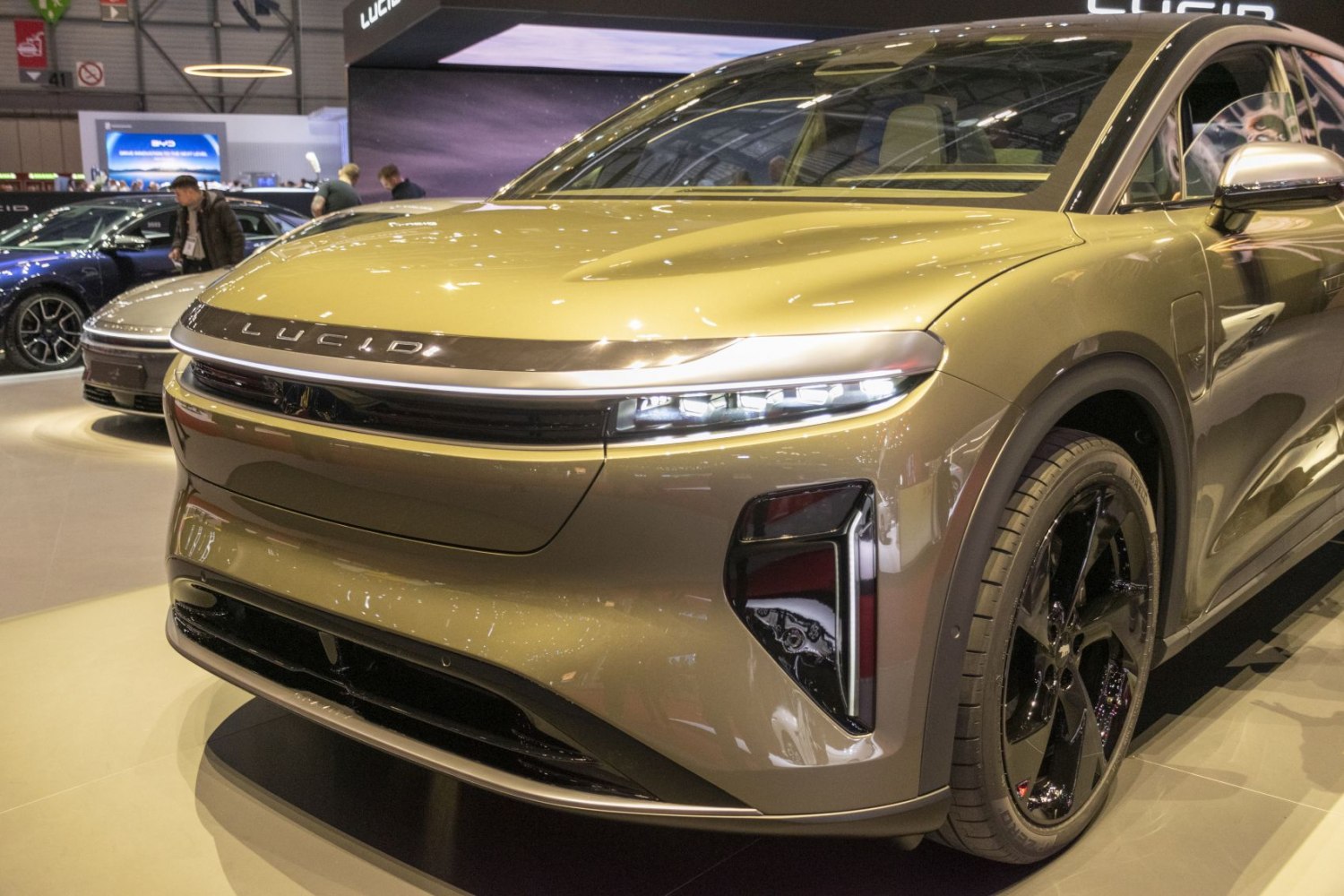 Front view with sleek LED headlights and aerodynamic design
